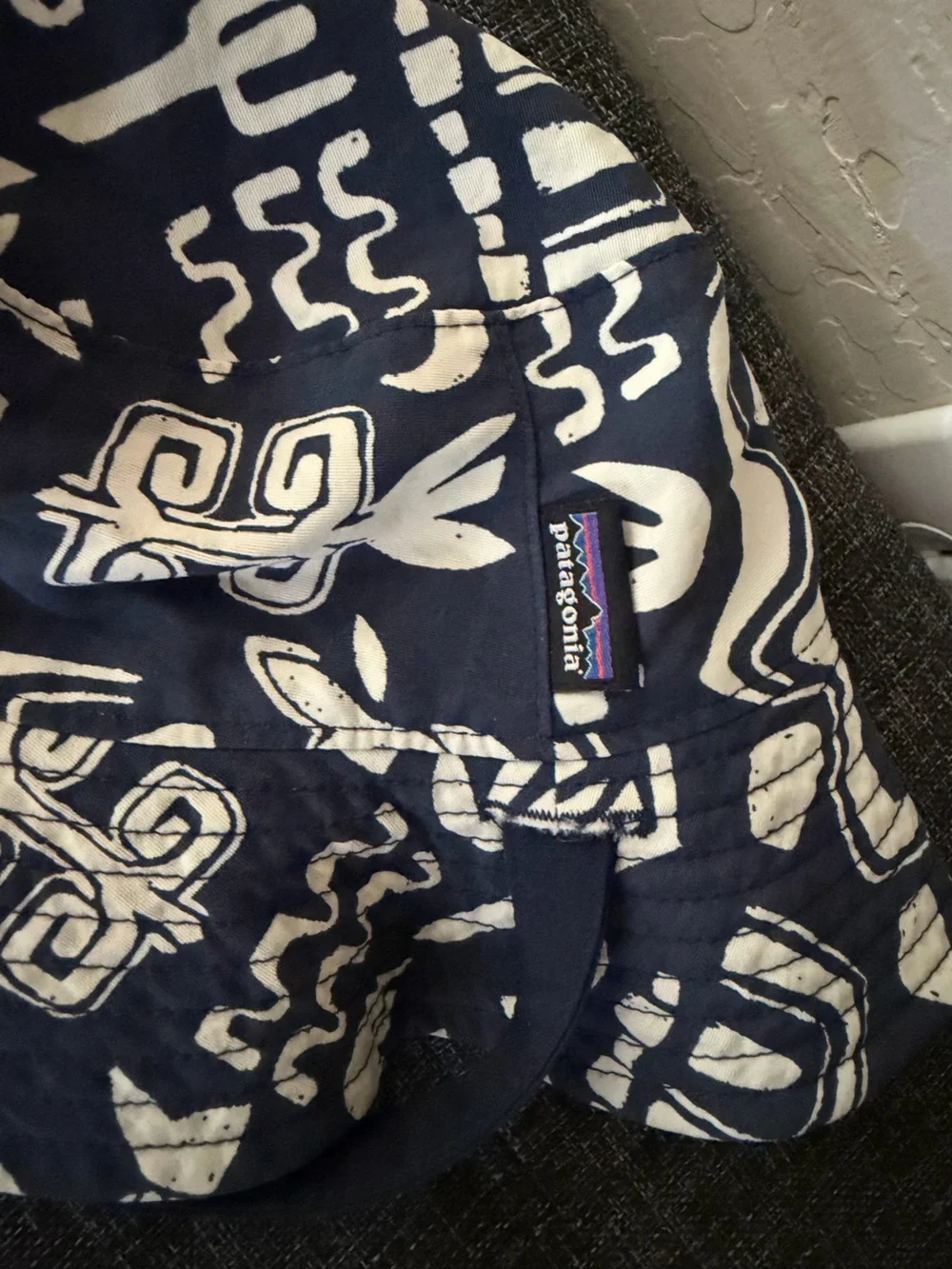 Patagonia Kids Navy and White Printed Bucket Hat